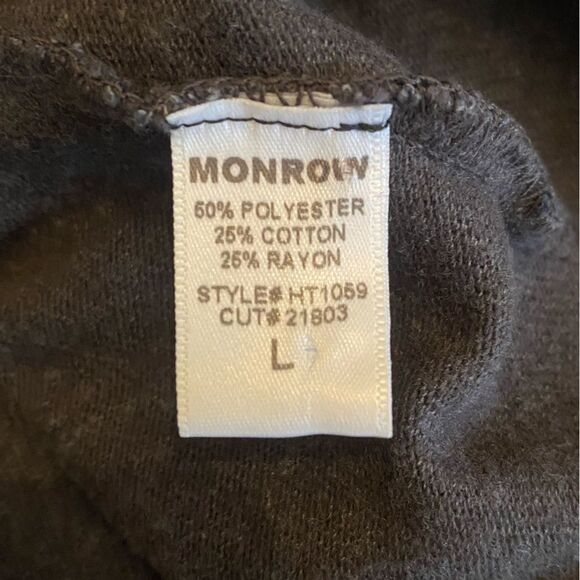 Monrow cheetah print cut off boyfriend crop top sweatshirt NWT size L made USA - Picture 8 of 9